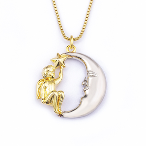 Collana con Ciondolo Luna e Stella alla Moda 2025, Nuova Catena per Clavicola per Bambini, Ideale per Feste - Product Image 1