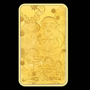 핫 세일 메리 크리스마스 산타 클로스 골드 도금 바 선물 또는 장식 기념 휴일 기념품 바 - Product Image 5