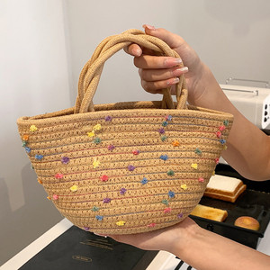 Simple and stylish new <b>straw</b> woven <b>bag</b>, trendy and popular women's shoulder <b>bag</b>, versatile and suitable for Instagram, handbag, - Product Image 3