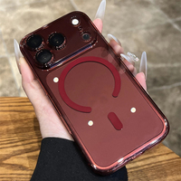 Coque transparente rigide ultra-fine pour iPhone 18 Pro 17 16 15 Pro Max 14 13 12 avec protection d'appareil photo et charge magnétique sans fil