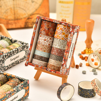 Ensemble de 12 rouleaux de ruban adhésif washi floral pour scrapbooking, fournitures scolaires, ruban adhésif de masquage, jolis travaux manuels, journal, ensemble d'autocollants décoratifs