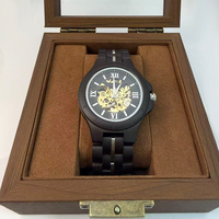Montre mécanique automatique de luxe éco-responsable en bois ajouré de haute qualité pour mouvement, cadran 46 mm, étanche 20 m