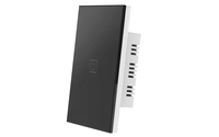 CETLus FCC Sakelar Lampu Sentuh Pintar WiFi 1-Gang 10A 125V Standar AS UL94 V1 Tahan Api untuk Alexa Google Home