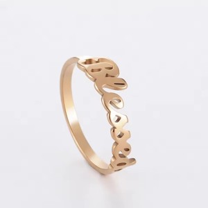 Anillos Religiosos Bendecidos de Acero Inoxidable para Mujer, Anillos de Oración de Buena Esperanza, Joyería Chapada en Oro de 18K, Regalos al por Mayor - Product Image 5