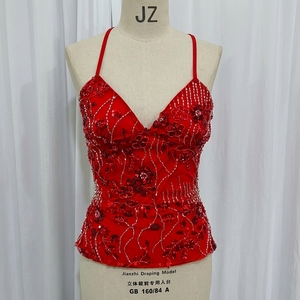 Débardeur court femme été 2025 – Camisole à sequins brodés et dos nu - Product Image 3