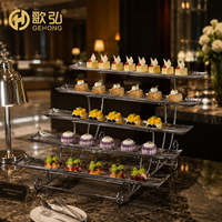 Nouveau Conçu 3/5 Niveaux Après-Midi Thé Alimentaire Présentoir Marteau Point Conception Décoration De Fête De Mariage Servir Dessert Buffet Ensemble