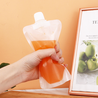 Pochette Boisson Transparente Personnalisée Mate Avec Bec Verseur, Pochette Doypack en Plastique Avec Suceur