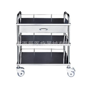 Carrito de Instrumentos Médicos de Acero Inoxidable Xin Yuchen, 670x450x900mm, Tres Niveles con Cajón, para Hospital y Salón de Belleza - Product Image 5