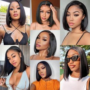 วิกผมตรงแบบ Bob 13x6 Lace Front วิกผมสังเคราะห์ยาวตรง 6-16 นิ้ว สามารถดัดและย้อมสีได้ ปรับรูปหน้าได้ - Product Image 3