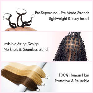 Nouvelle Arrivée - Extensions de <span class=keywords><strong>Cheveux</strong></span> Humains au Crochet Effet Plume, Pré-Bouclées, Ombrées, Boucles Birmanes, Style Bohème - Fabricant de <span class=keywords><strong>Cheveux</strong></span> Humains - Product Image 4
