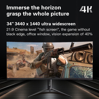 Vente en gros, moniteur de jeu incurvé ultra-large 34 pouces 21:9 165Hz 1ms temps de réponse ultra-rapide