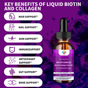 Suplemento de Belleza al por Mayor de Fábrica: Gotas Líquidas de Biotina Compleja con Vitamina B12 y Péptidos de Colágeno - Product Image 5