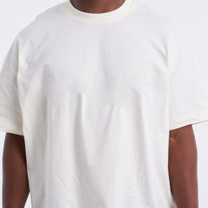 T-shirt personnalisé pour homme 100% coton T-shirt oversize à épaules tombantes, qualité de luxe, col rond, T-shirt uni Biank pour homme - Product Image 2