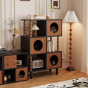 Ash Wood Solid Wood Cat Cabinet Storage <b>Shelf</b> Multi Functional Bookcase Pet Furniture - Product Image 4