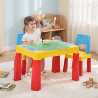Ensemble table et chaises en plastique coloré pour enfants Vsuch, multifonctionnel, pour la salle à manger, le jeu, la crèche, l'école maternelle, pour une utilisation à la maison