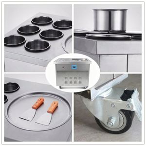 Máquina para Hacer Helados Fritos Tailandeses en Rollo, Nueva, para Preparar Helados Fritos con Frutos Secos, Frutas, Leche y Agua - Product Image 3