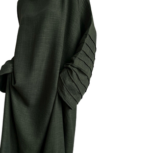 Dubai Oriente Medio Turkiye suelto grande elegante vestido musulmán mujeres estilo Simple Abaya modesto <span class=keywords><strong>Catan</strong></span> bata con cinturón Maxi vestido - Product Image 6