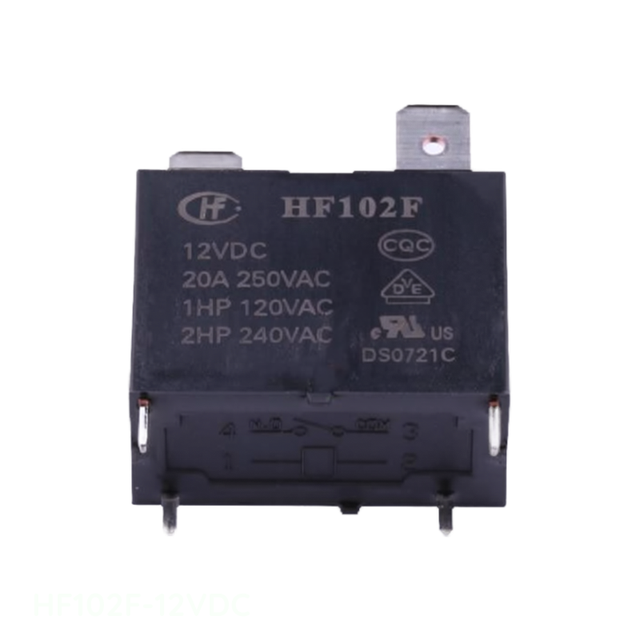 HF102F-12VDC 12V 20A@250VAC 250V@AC 25A 1 Form A: 1A (SPST-NO) Through Hole 30.5x16mm Power Relays Authorized Distributor
