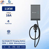 OEM ODM EVSE Cerdas 16A 11KW Tipe 2 Kabel Kompatibel OCPP Unit Terpasang di Dinding IP66 Dengan Akses Kartu RFID CE untuk Bisnis