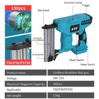 ATO pistolet à ongles électrique 2 en 1 de haute qualité outils de travail du bois cloueur de finition sans fil électrique