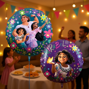 Ballons en aluminium Party Love Encanto 43 cm, 2 pièces, ronds, design Mirabel Family, impression numérique, décorations de fête, anniversaire d'enfants - Product Image 2