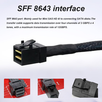 Cable Interno de Alta Calidad al por Mayor, Mini SAS SFF-8643 a 4 SATA de 7 Pines para Disco Duro, 6Gbps, Servidor de Datos, RAID