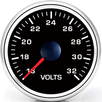 Voltmeter Mobil 52mm Tahan Air 12V 24V dengan Peringatan 10 Warna
