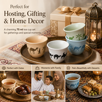 Tasse à café arabe personnalisée, finition mate, couleur camel, pour dégustation d'arômes, style moyen-oriental, pour préparation manuelle, petite tasse à thé, vente en gros