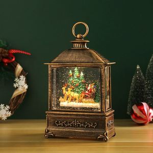 Christmas Snowman Falling Snow Music Box Battery Operated LED Plastic Water Lantern Portable Gift Decoration Desktop <b>Light</b> <b>Light</b> - Product Image 4