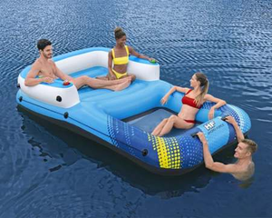 El más nuevo inflable soleado 4-5 personas gran isla flotante lago agua salón balsa con portavasos puede mover el peso de la carga 360KG - Product Image 3