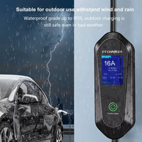 Câble de recharge portable pour VE 3,5 kW Type 2, prise UK 3 broches, 5 m, courant réglable 8/10/13/16A, écran numérique, niveau d'étanchéité IP67 max.