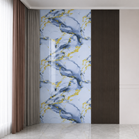 Panneau mural en PVC marbré brillant UV, imperméable, pour décoration intérieure d'hôtels, villas, appartements et maisons.