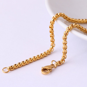 Collar de Cadena Minimalista de Acero Inoxidable, Chapado en Oro de 18K, Unisex, para Uso Diario, Regalo, Diseño Geométrico, Cadena de Clavícula con Eslabones Redondos - Product Image 2