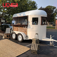Vintage Mobile Bar Extérieur Horsebox Remorque Dessert Crème Glacée Vending Cart Café Cheval Remorque Food Truck