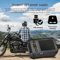Layar IPS 1080P Tahan Air Kamera Dasbor Sepeda Motor Lensa Ganda Kamera Depan/Belakang Kaca Spion Perekam Video DVR Moto Penglihatan Malam