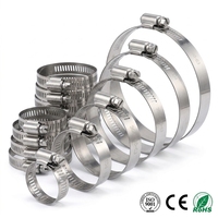 Abrazadera de manguera de tornillo sin fin de alto torque, de acero inoxidable 304, estilo americano, con cabeza hexagonal ranurada, para línea de combustible de plataforma de perforación, segura SUS