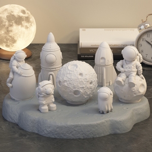 Diy astronauta sentado en la Luna molde de silicona para la decoración del hogar manualidades nueva condición para pastel molde de Chocolate forma del cuerpo - Product Image 2