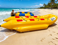 Bateau banane gonflable à double tube, tractable, pour sports nautiques, pour 6 à 8 passagers