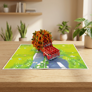 Tarjeta Pop-up de Papel Hecha a Mano con Diseño de Girasoles de Acción de Gracias, Decoración para el Hogar, con Corte Láser Personalizado, Tendencia Actual - Product Image 5