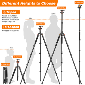 Chuyên nghiệp nối dài Hợp kim nhôm máy ảnh <span class=keywords><strong>Video</strong></span> Monopod ánh sáng đứng nhanh chóng phát hành tấm cho điện thoại di động - Product Image 3