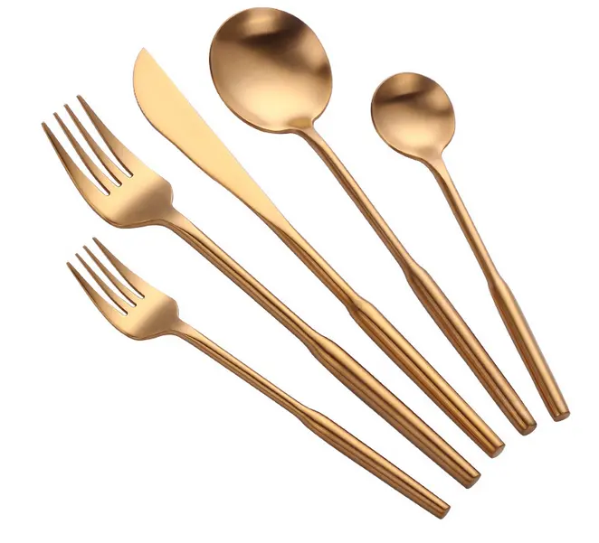Besta gold silver knife folk spoon 304 stainless steel flatware set for dinner