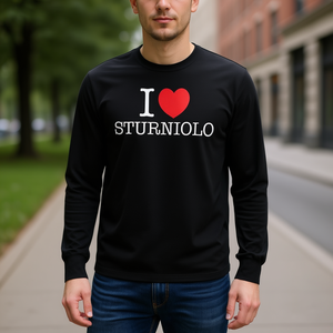 Camiseta de Manga Larga Personalizada con Nombre I Love Sturniolo, Cuello Redondo Unisex para Adultos, Impresión en Serigrafía Promocional - Product Image 3