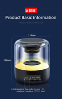 Enceinte sans fil étanche pour bureau avec radio FM, éclairage RGB multicolore arc-en-ciel, commande vocale, en plastique et verre, pour la maison et les fêtes