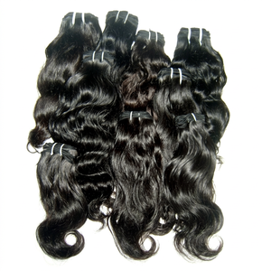 Extensions de cheveux indiens vierges Remy de haute qualité, texture Loose Wave, en vrac, double trame machine, 100g, permanent et toutes les couleurs - Product Image 1