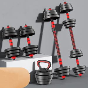 Ensemble d'haltères réglables unisexe 10KG 15KG 20KG 30KG Équipement de gymnastique haltères pour la musculation Barre d'haltérophilie pour usage domestique - Product Image 1