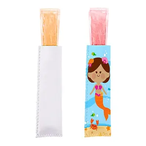 Qualisub Neoprene Popsicle धारक उच्च बनाने की क्रिया कारतूस सफेद बर्फ पॉप आस्तीन फ्रीजर Popsicle बच्चों के लिए धारकों बैग को शामिल किया गया