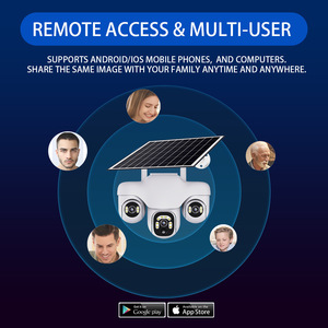 Caméra de sécurité solaire réseau PTZ 3 objectifs 12MP avec détection humaine, vision nocturne, audio bidirectionnel et enregistrement 24H, compatible carte SIM 4G pour extérieur - Product Image 6