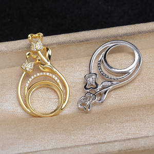 จี้รูปหัวใจประดับมุกชุบเงินแท้ WENCHI S925 ขนาด 12.1-12.3 มม. อุปกรณ์ทำเครื่องประดับ DIY ชิ้นส่วนเปล่าสำหรับตกแต่ง 6077 - Product Image 2