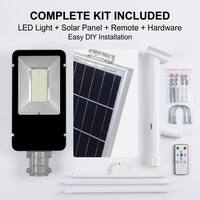 Kit de lampadaire solaire à LED à panneau séparé, direct usine, avec télécommande, montage sur poteau, 100W-200W, IP65, pour éclairage routier extérieur et communautaire