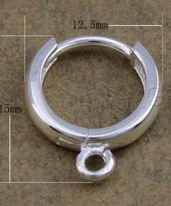 Orecchini a cerchio in <span class=keywords><strong>argento</strong></span> Sterling che fanno <span class=keywords><strong>componenti</strong></span> <span class=keywords><strong>925</strong></span> ciambella più colori per 15x12,5x2,5mm - Product Image 4